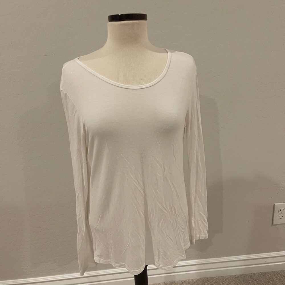 Elegant Cream Long Sleeve Women's Top